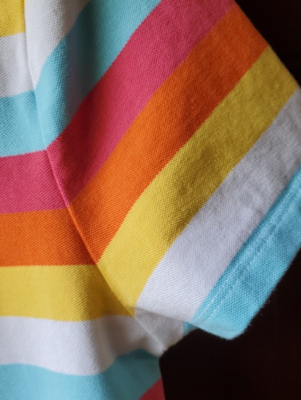 Tommy Hilfiger Multicolor Striped Polo - White, Pink, Aqua, Yellow, Orange - Picture 5 of 11
